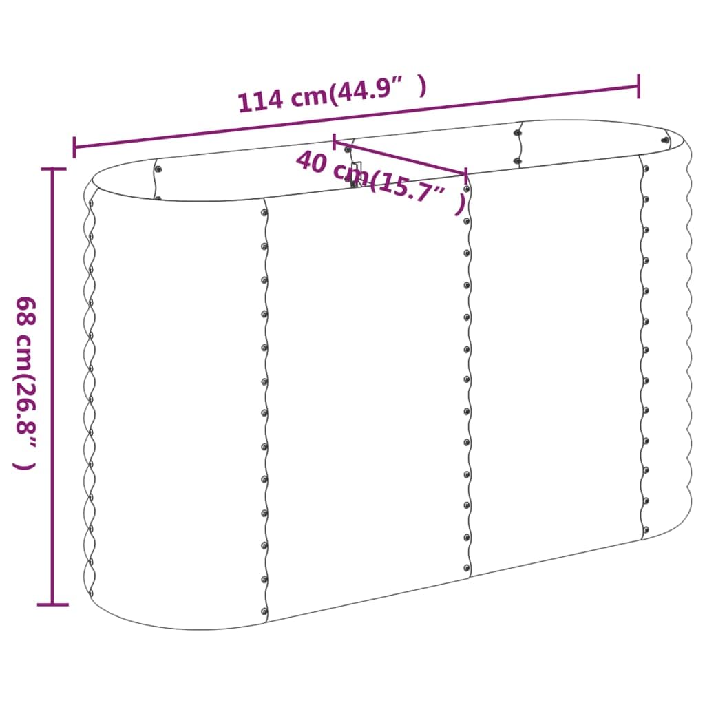Foto 8 pulgar | Cama Elevada Para Jardín Vidaxl  Acero Con Revestimiento En Polvo Plateado  114 X 40 X 68 Cm - Venta Internacional.