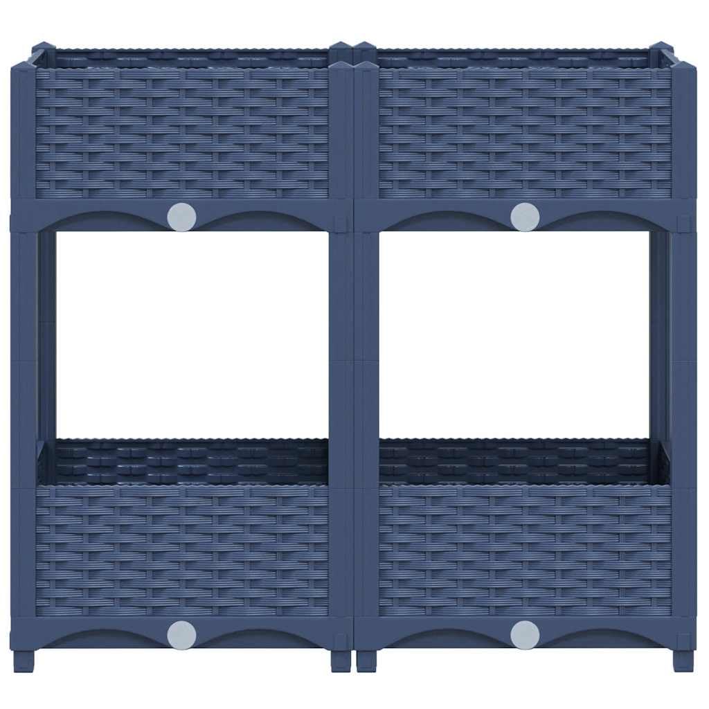 Foto 5 pulgar | Cama De Jardín Elevada Vidaxl De Polipropileno Gris Con Estantes De 80 X 40 X 70 Cm - Venta Internacional.