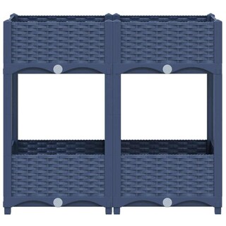 Foto 4 | Cama De Jardín Elevada Vidaxl De Polipropileno Gris Con Estantes De 80 X 40 X 70 Cm - Venta Internacional.