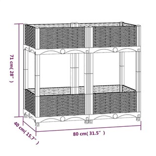 Foto 7 | Cama De Jardín Elevada Vidaxl De Polipropileno Gris Con Estantes De 80 X 40 X 70 Cm - Venta Internacional.