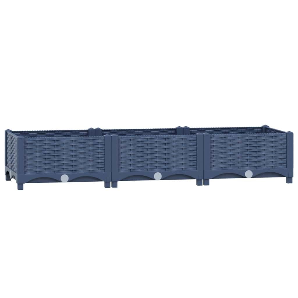 Cama Elevada Vidaxl Rectangular De Polipropileno Gris 120x40x23 Cm - Venta Internacional.
