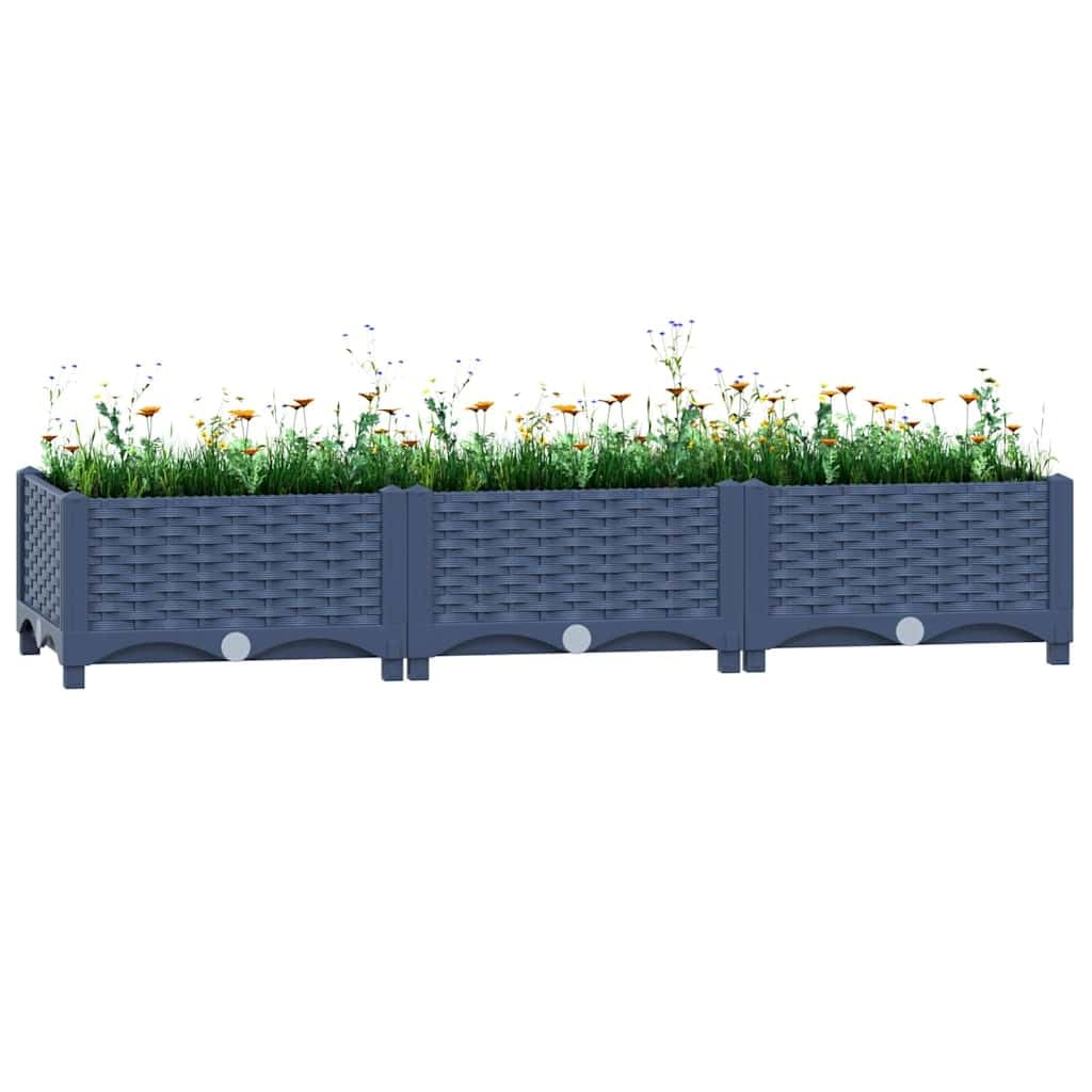 Foto 2 | Cama Elevada Vidaxl Rectangular De Polipropileno Gris 120x40x23 Cm - Venta Internacional.