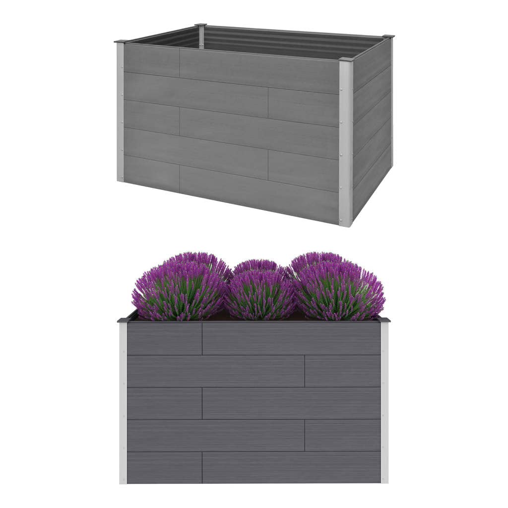 Foto 3 pulgar | Cama Elevada De Jardín Vidaxl Wpc De 150 X 100 X 91 Cm Con Refuerzo De Acero - Venta Internacional.