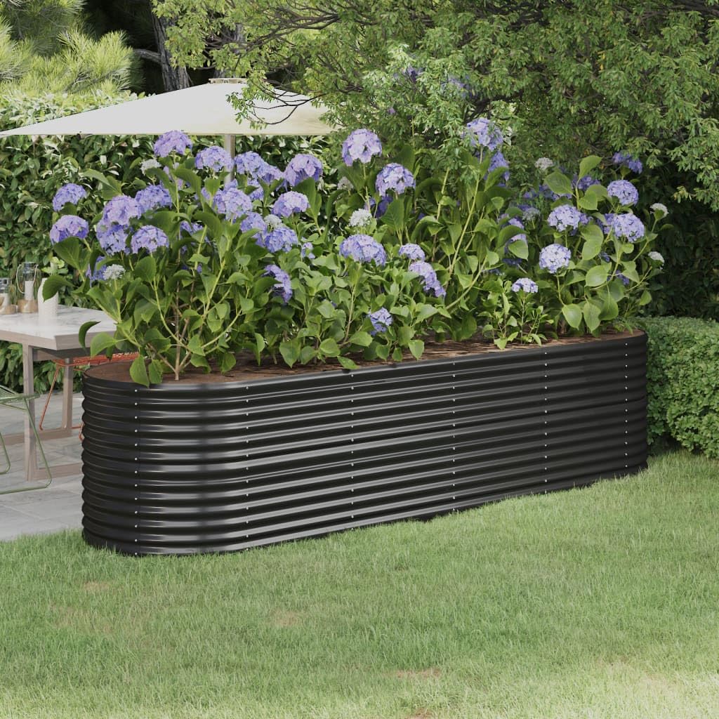 Foto 3 pulgar | Cama Elevada De Jardín Vidaxl De Acero Con Recubrimiento En Polvo Antracita - Venta Internacional.