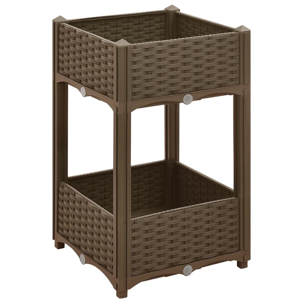 Macetero Elevado Vidaxl  Polipropileno Duradero  Marrón  40 X 40 X 70 Cm - Venta Internacional.