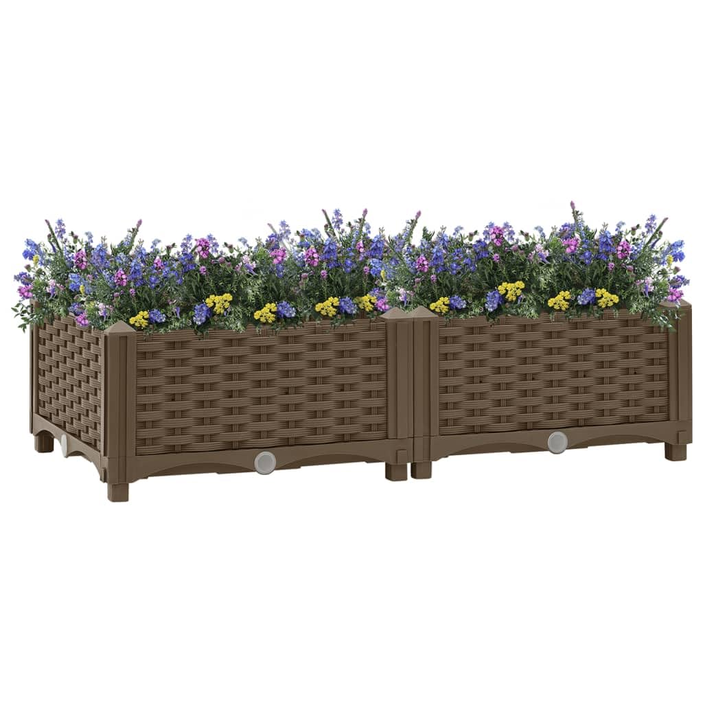 Foto 3 pulgar | Cama De Jardín Elevada Vidaxl De Polipropileno Para Exteriores  Marrón - Venta Internacional.