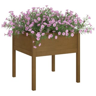 Foto 3 | Jardineras Vidaxl Madera Maciza De Pino Color Marrón Miel 70 X 70 Cm - Venta Internacional.