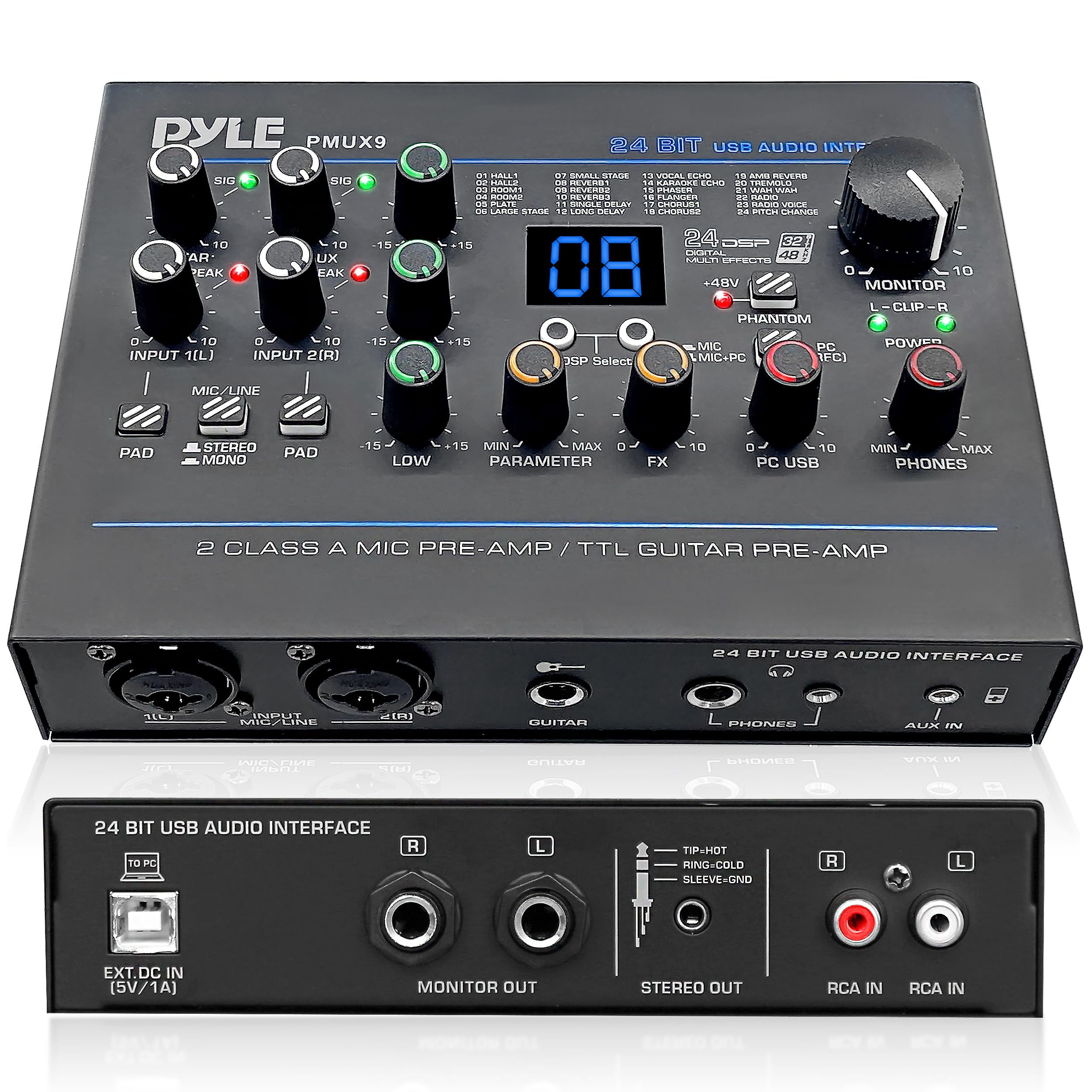 Interfaz De Audio Usb Pyle Pmux9 Con Micrófono/línea, Guitarra Y Rca - Venta Internacional.