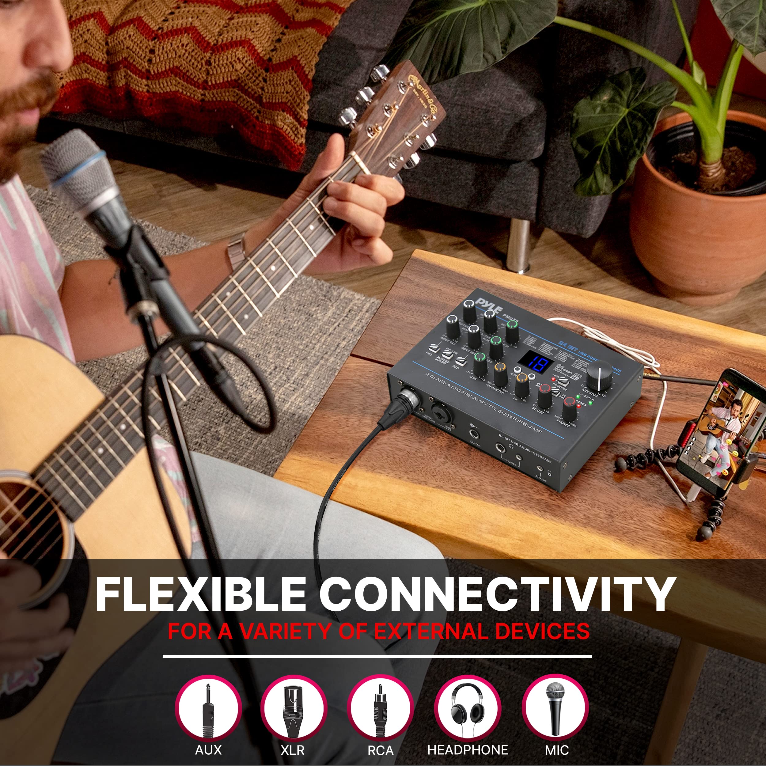 Foto 6 pulgar | Interfaz De Audio Usb Pyle Pmux9 Con Micrófono/línea, Guitarra Y Rca - Venta Internacional.
