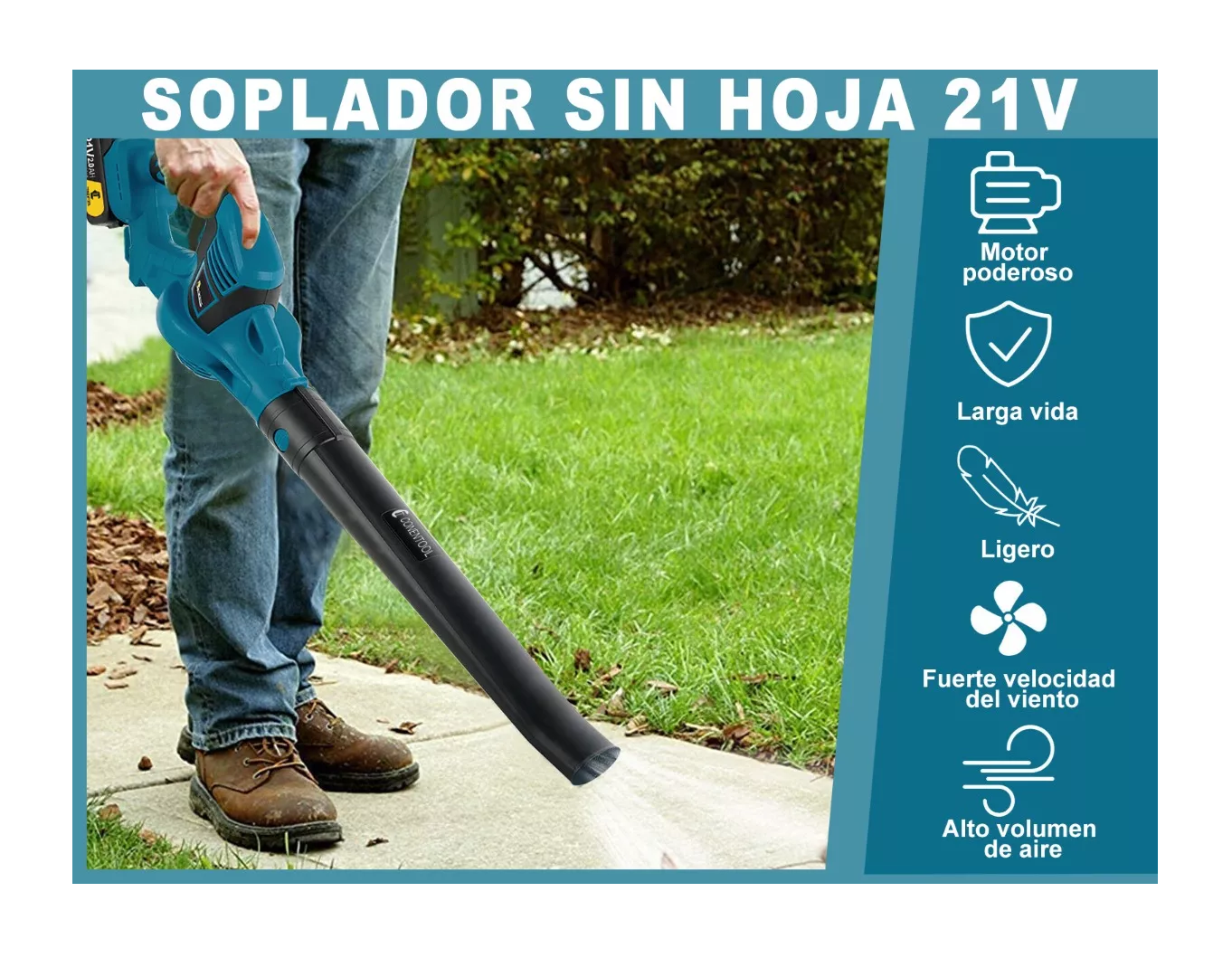 Foto 5 | Sopladora Inalámbrica Aspiradora Eléctrica 980w 2 Baterías Azul