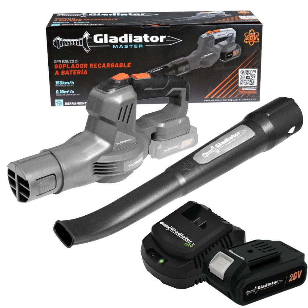 Sopladora Eléctrica Inalámbrica 150km/h 20v 3 Ah Gladiator