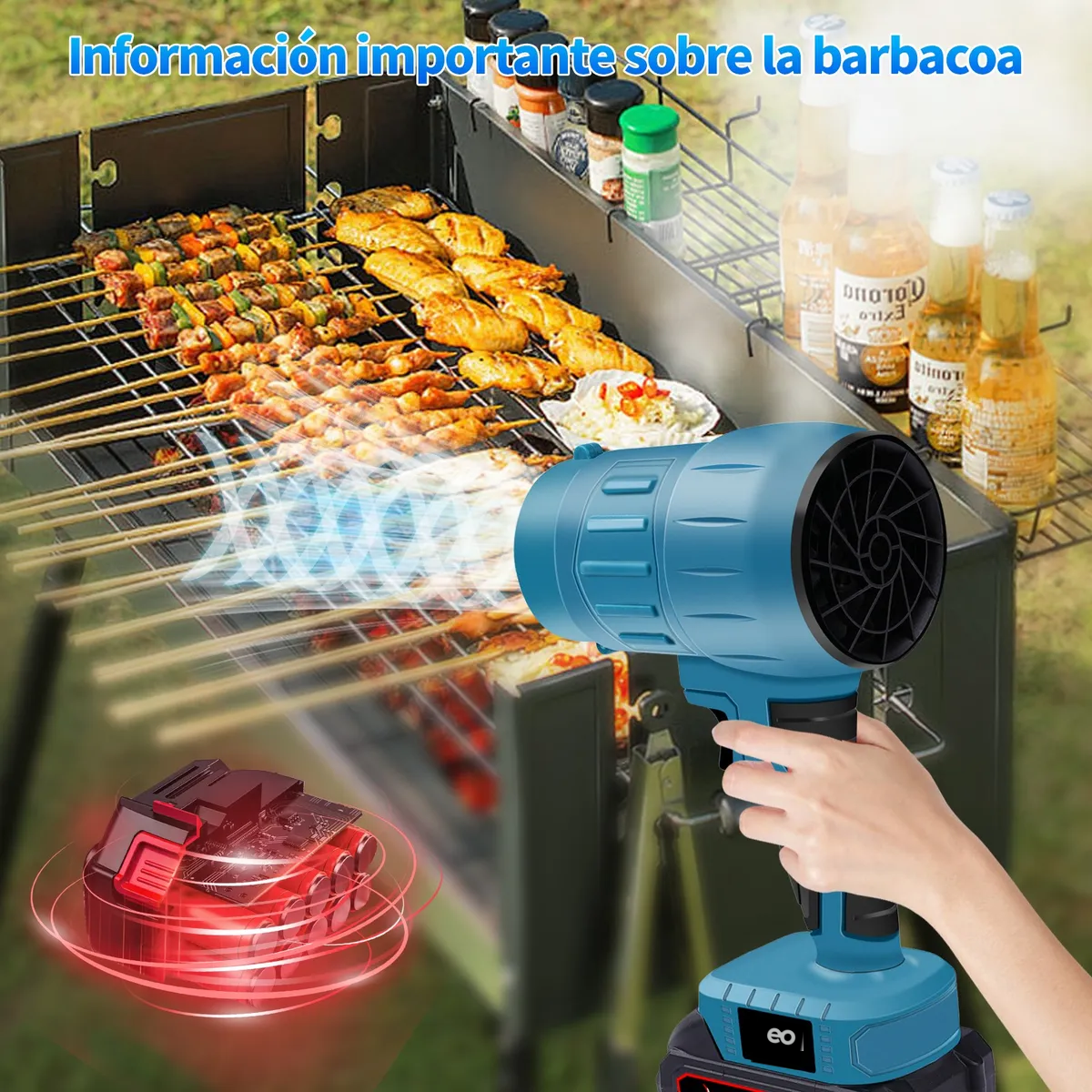 Foto 5 pulgar | Soplador De Secado De Turbina Inalámbrico 800w Portatil Eo Safe Imports Esi-19751 Azul