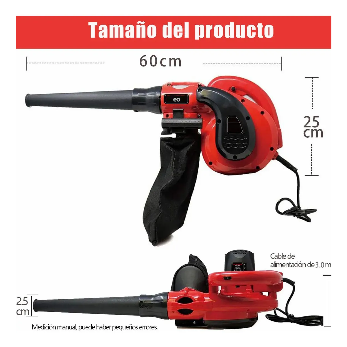 Foto 3 pulgar | Sopladora Aspiradora De Aire Eléctrica Portáti Potencia Eo Safe Imports Esi-19752 Rojo
