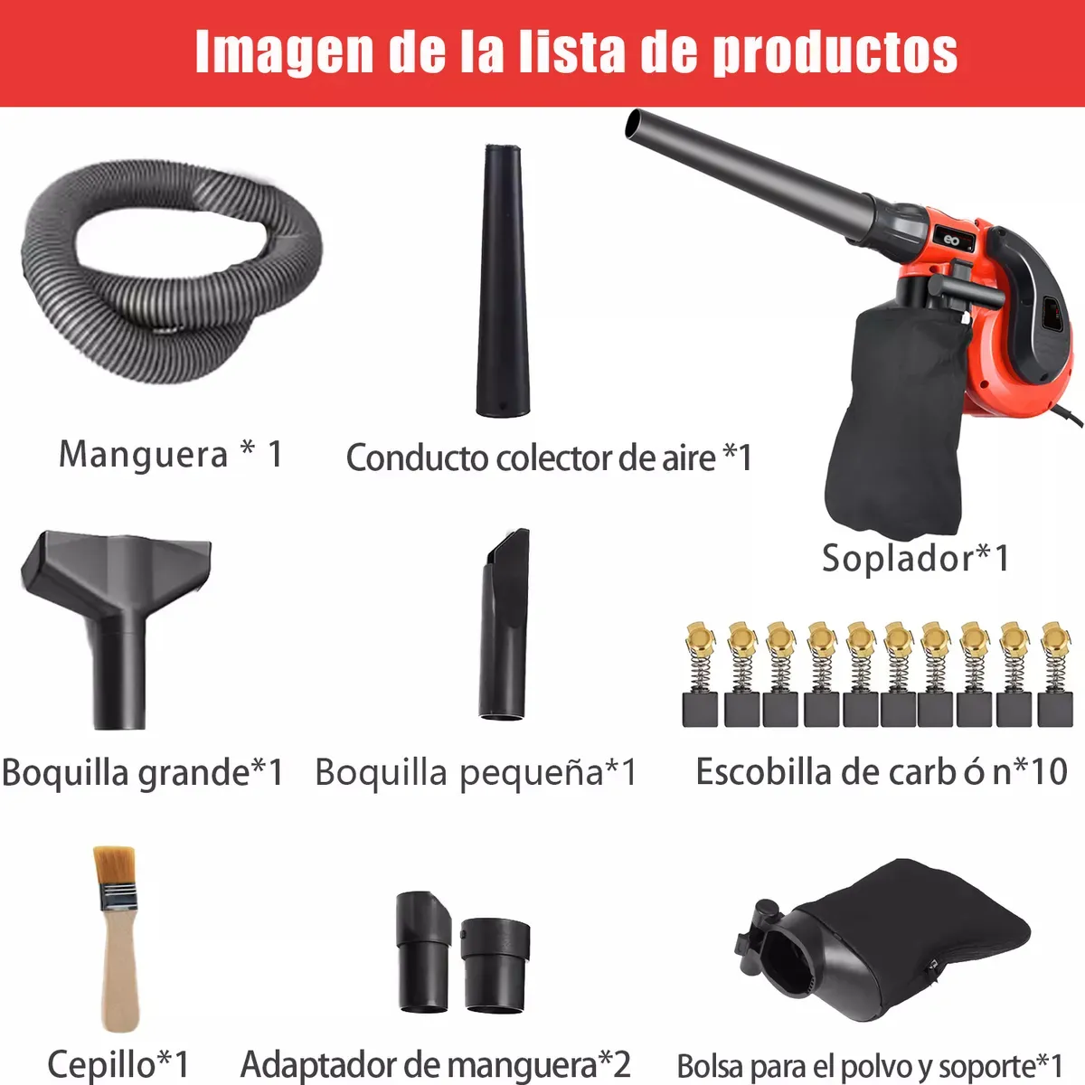 Foto 4 pulgar | Sopladora Aspiradora De Aire Eléctrica Portáti Potencia Eo Safe Imports Esi-19752 Rojo