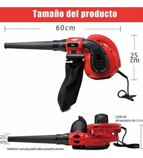 Foto 2 | Sopladora Belug Aspiradora De Aire Eléctrica Portáti Potencia 800w Rojo