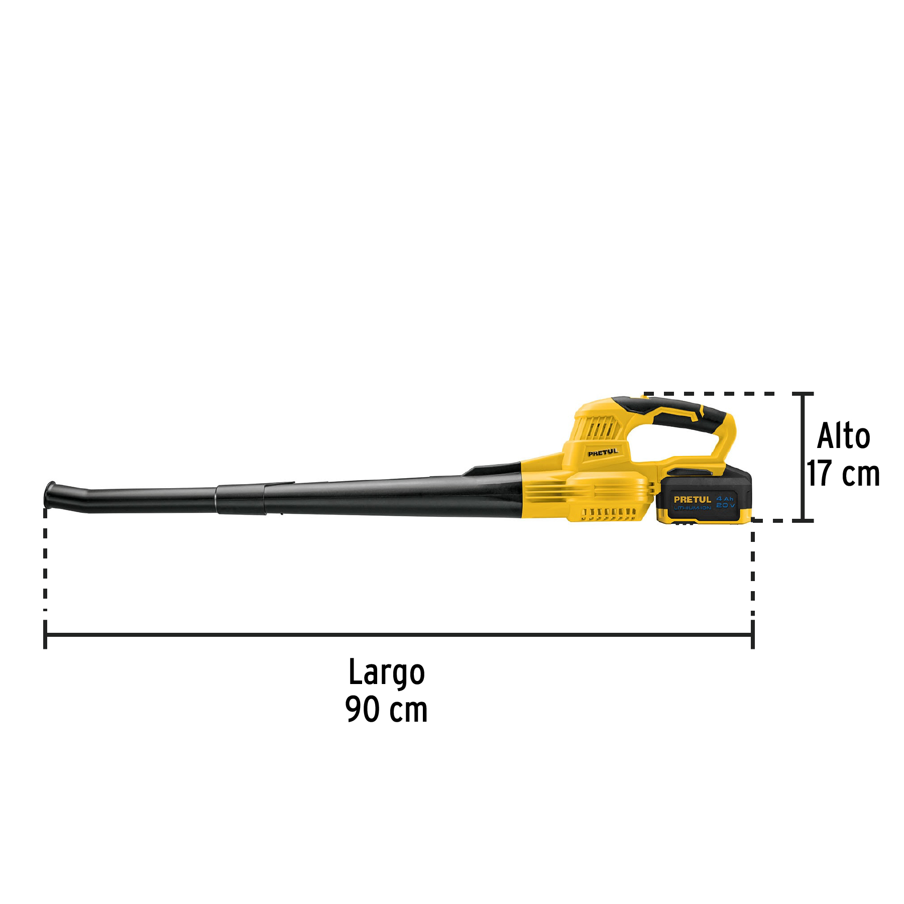 Foto 2 | Sopladora Inalámbrica 20v Grip Antiderrapante 28274 Pretul