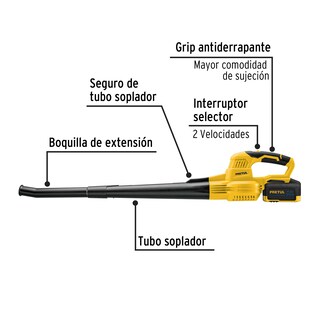 Foto 3 | Sopladora Inalámbrica 20v Grip Antiderrapante 28274 Pretul