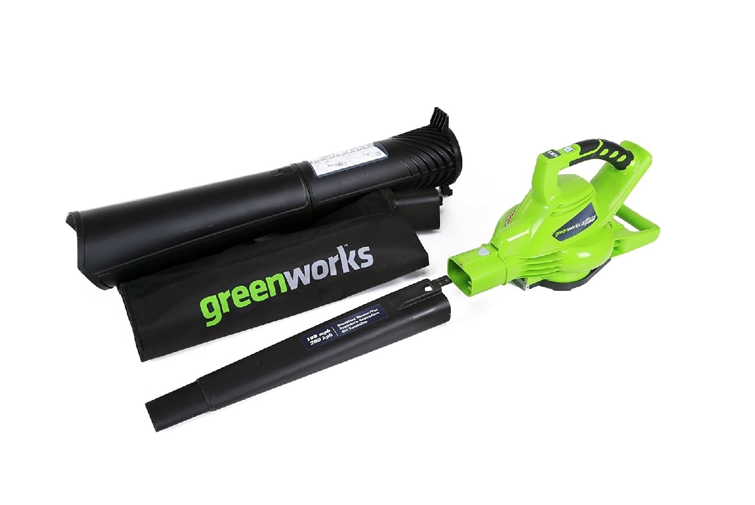 Sopladora de Polvo y Hojas Greenworks Mod. 24312 color Verde $4,740