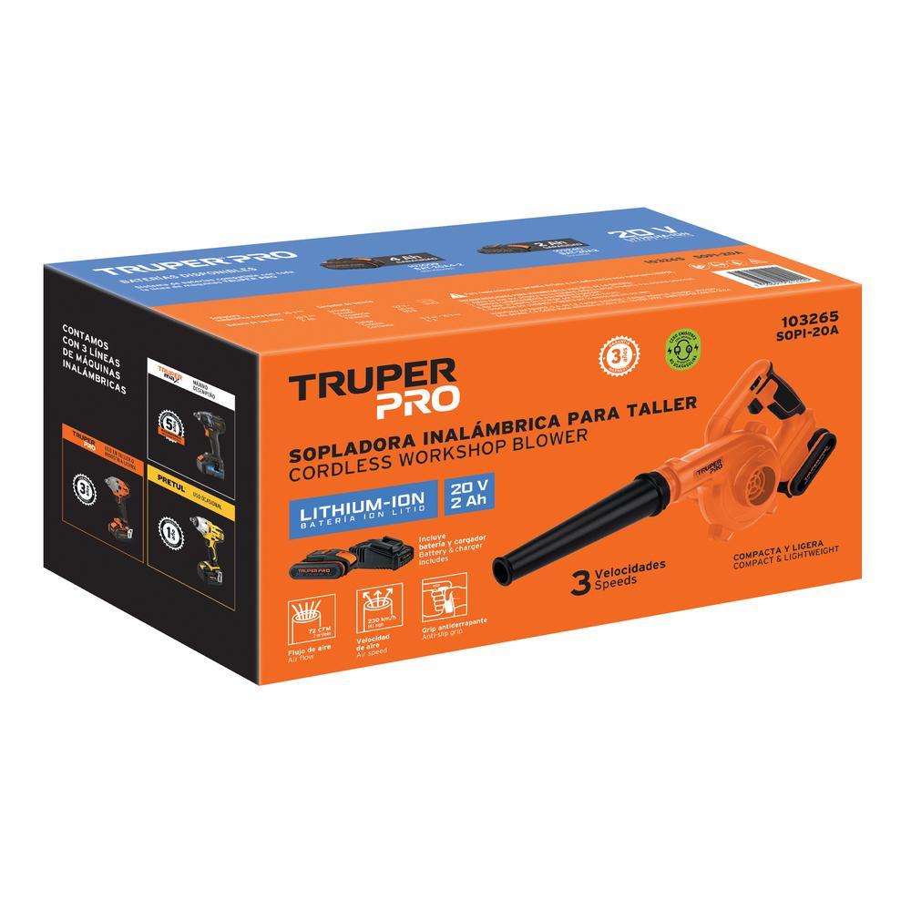 Foto 4 pulgar | Sopladora Inal. Para Taller 20v, 1 Bat. 2ah, 1 Carg. Pro