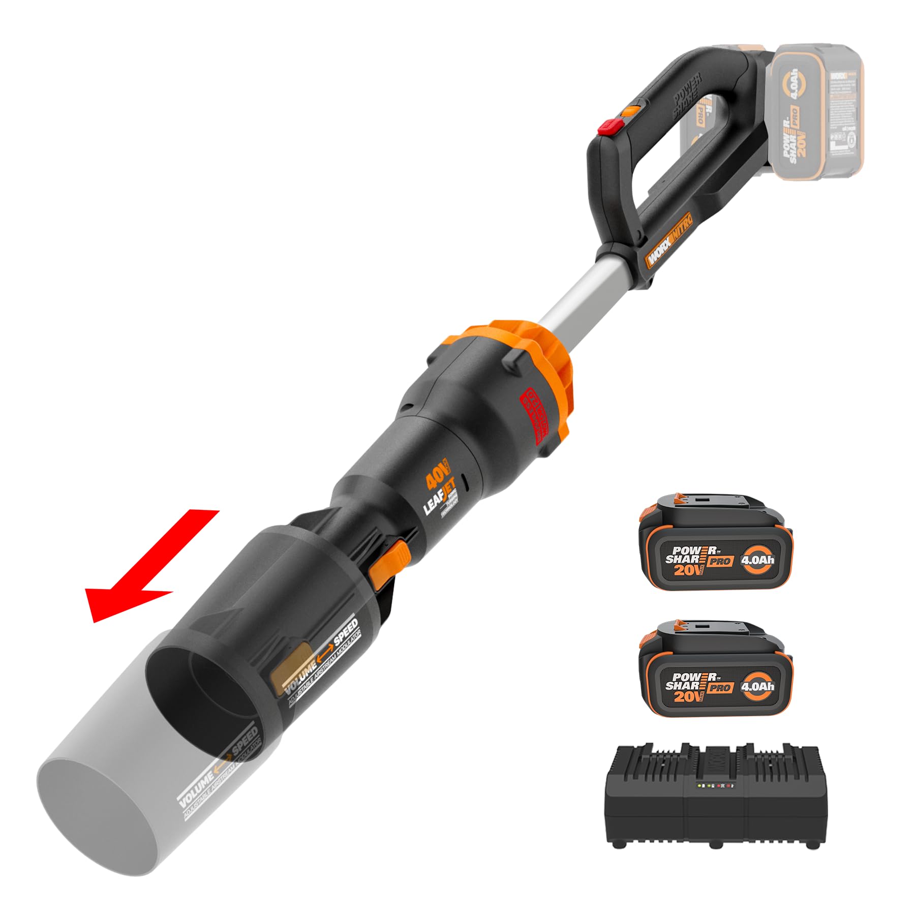 Foto 2 pulgar | Soplador De Hojas Worx Nitro 40 V Wg585 Inalámbrico Con Batería Y Cargador - Venta Internacional.