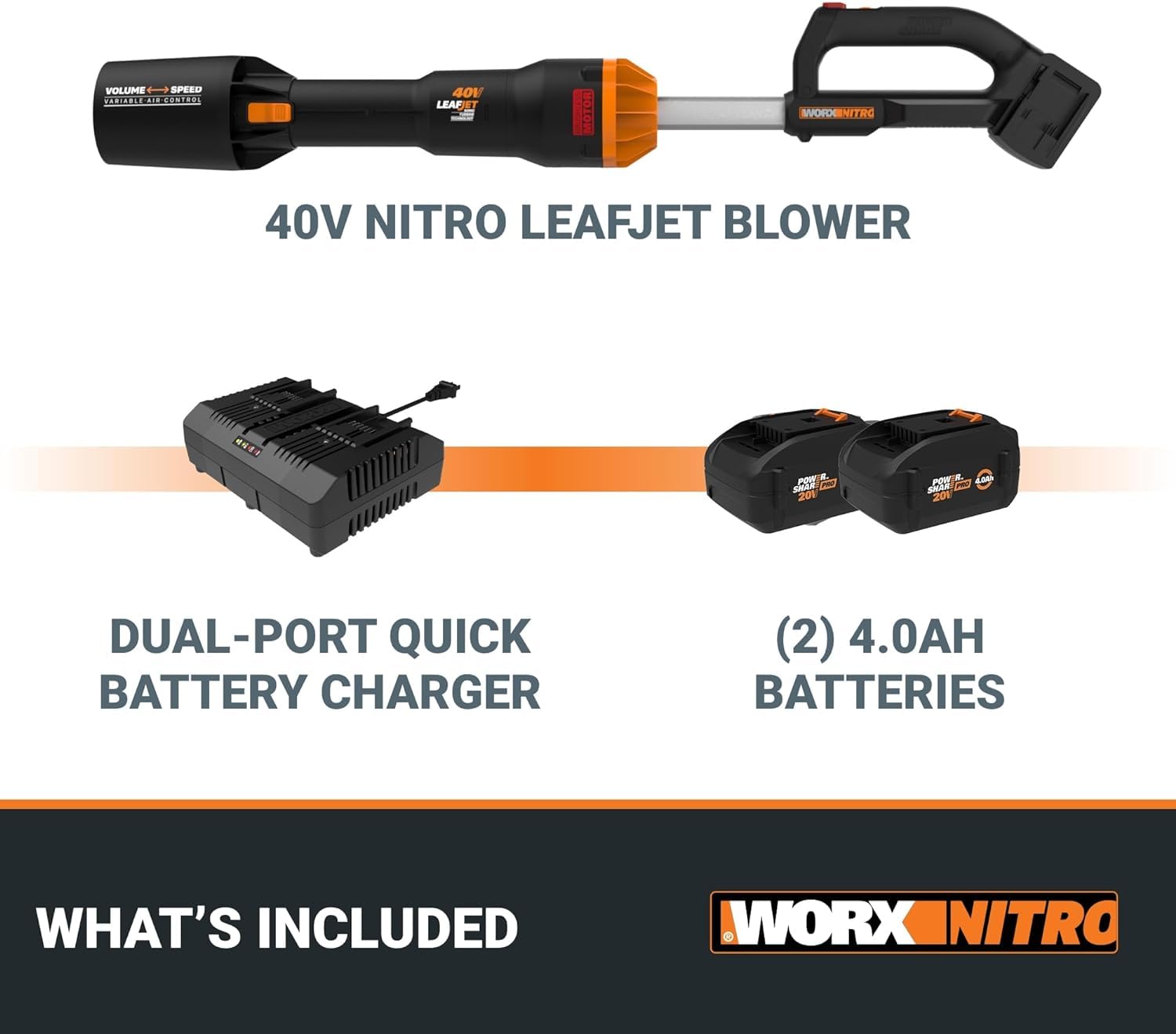 Foto 8 pulgar | Soplador De Hojas Worx Nitro 40 V Wg585 Inalámbrico Con Batería Y Cargador - Venta Internacional.