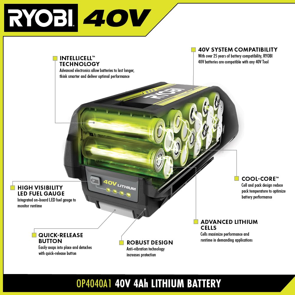 Foto 3 pulgar | Batería Ryobi Op4040 De 40 V Y 4,0 Ah, Iones De Litio - Venta Internacional.