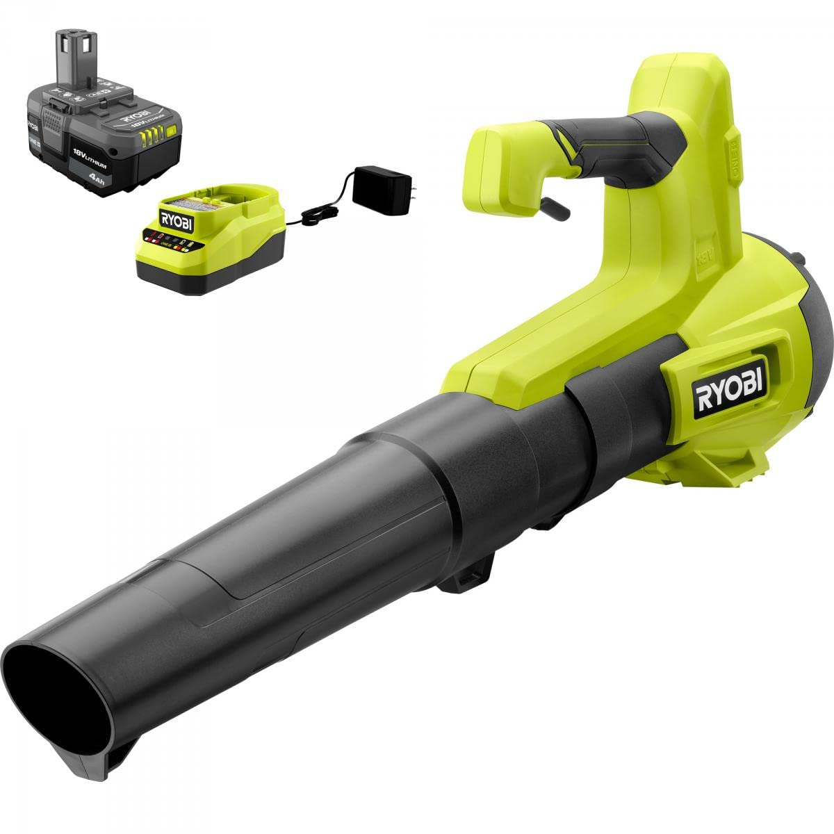 Soplador De Hojas Ryobi One+, 18 V, 100 Mph, 325 Cfm, Inalámbrico Con 4 Ah - Venta Internacional.