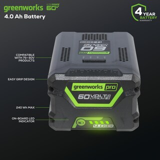 Foto 2 | Batería Greenworks De 60 V Y 4,0 Ah, Compatible Con Alta Corriente (hc) - Venta Internacional.
