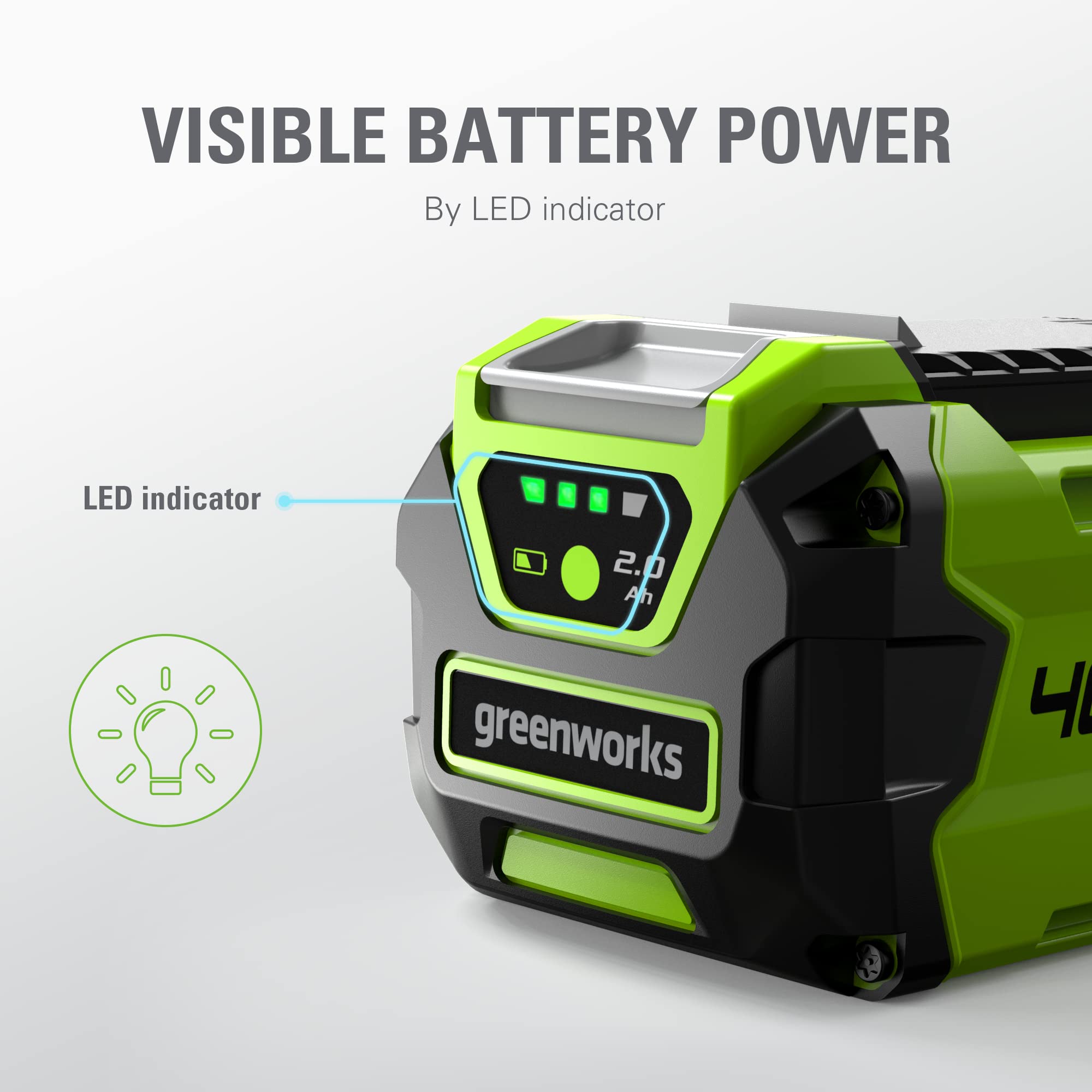 Foto 4 pulgar | Batería Greenworks De Iones De Litio De 40 V Y 2.0 Ah Para Más De 75 Herramientas - Venta Internacional.