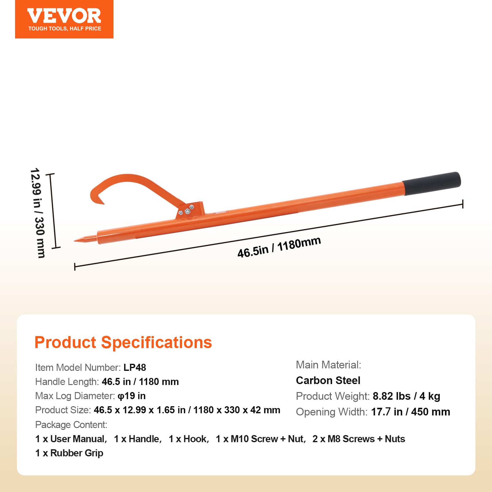 Foto 8 pulgar | Elevador De Troncos Vevor 46.5, Ajustable Y Resistente Para 19 Cm De Diámetro - Venta Internacional.