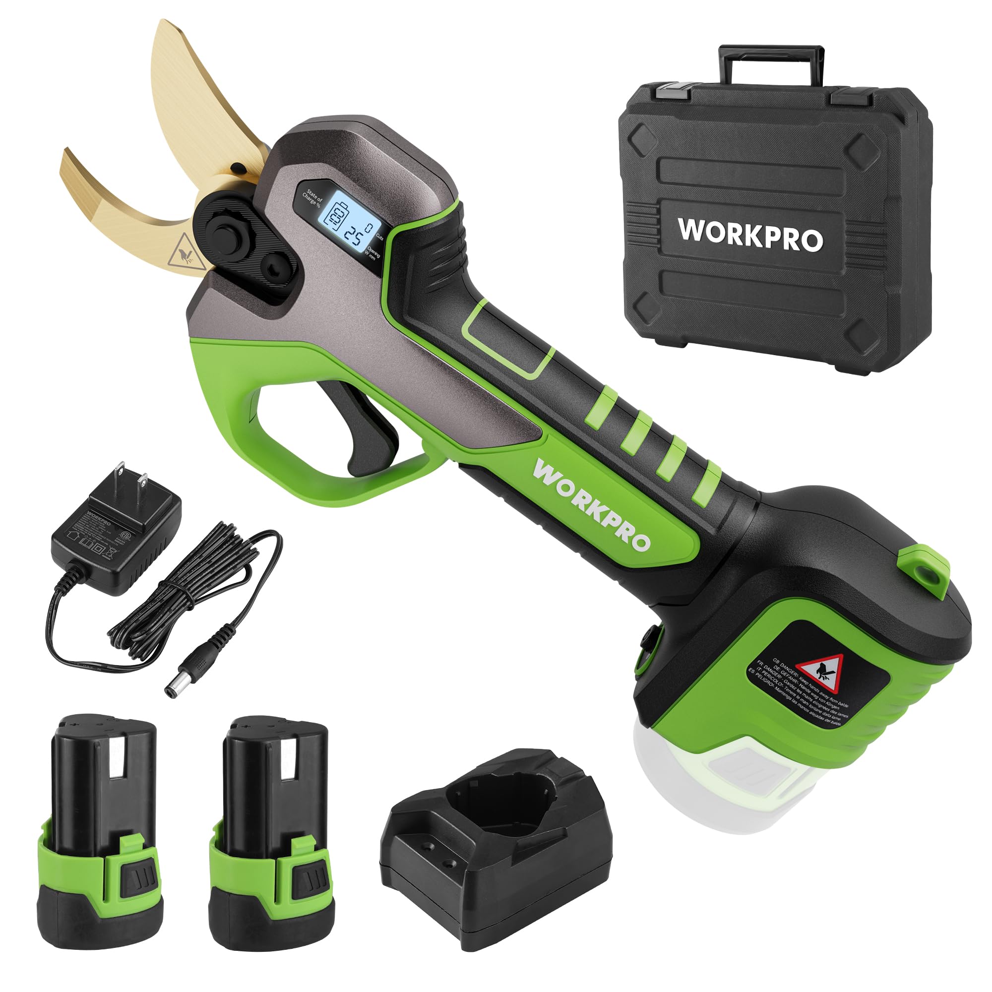 Foto 2 pulgar | Tijeras De Podar Eléctricas Workpro 12 V Inalámbricas Con 2 Baterías - Venta Internacional.
