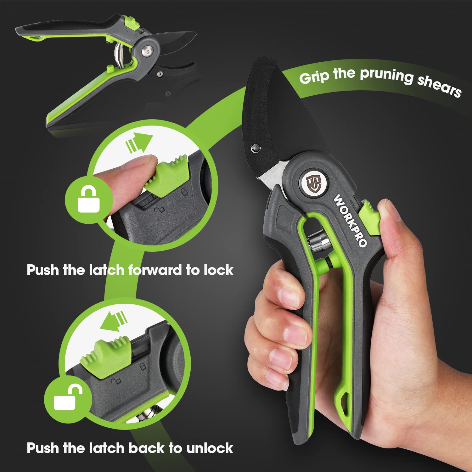 Foto 5 | Tijeras De Podar Workpro Yunque De 20 Cm Con Hojas Afiladas De Acero Sk5 - Venta Internacional.