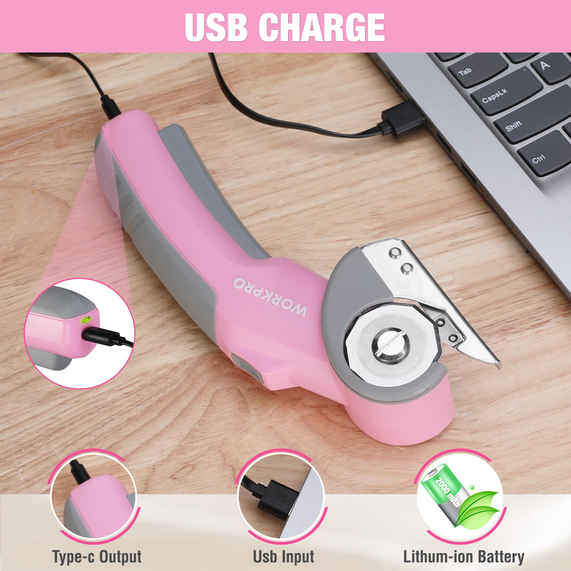 Foto 7 | Tijeras Eléctricas Inalámbricas Workpro, Cortador Giratorio De 4 V, 2000 Mah - Venta Internacional.