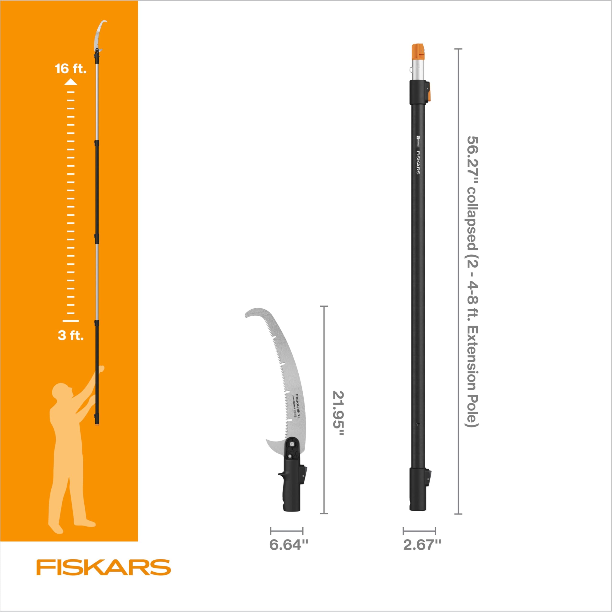 Foto 7 | Podadora De Árboles Fiskars Xtendcontrol Extensible De 4 A 8 M Con Sierra - Venta Internacional.