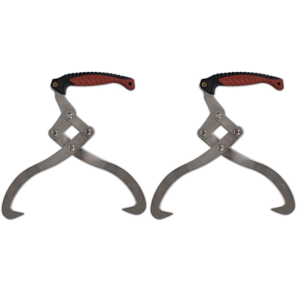 Foto 3 pulgar | Pinzas Para Troncos Vidaxl De Acero Duradero Con Mango De Tpr, Juego De 2 - Venta Internacional.