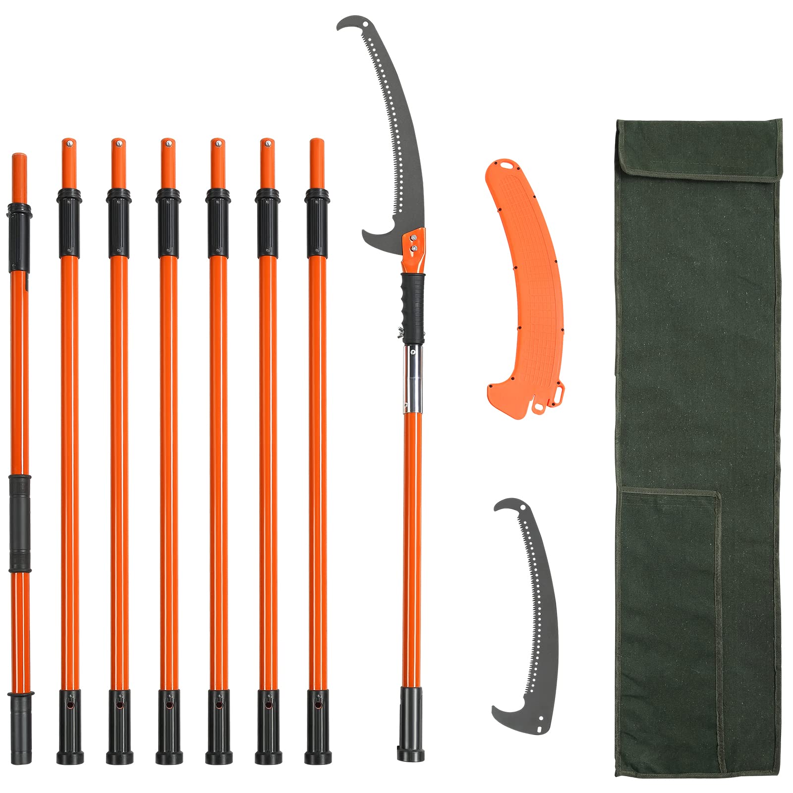 Sierra De Pértiga Manual Vevor De 2,24 A 8,24 M Con 8 Mangos De Fibra De Vidrio - Venta Internacional. $2,647