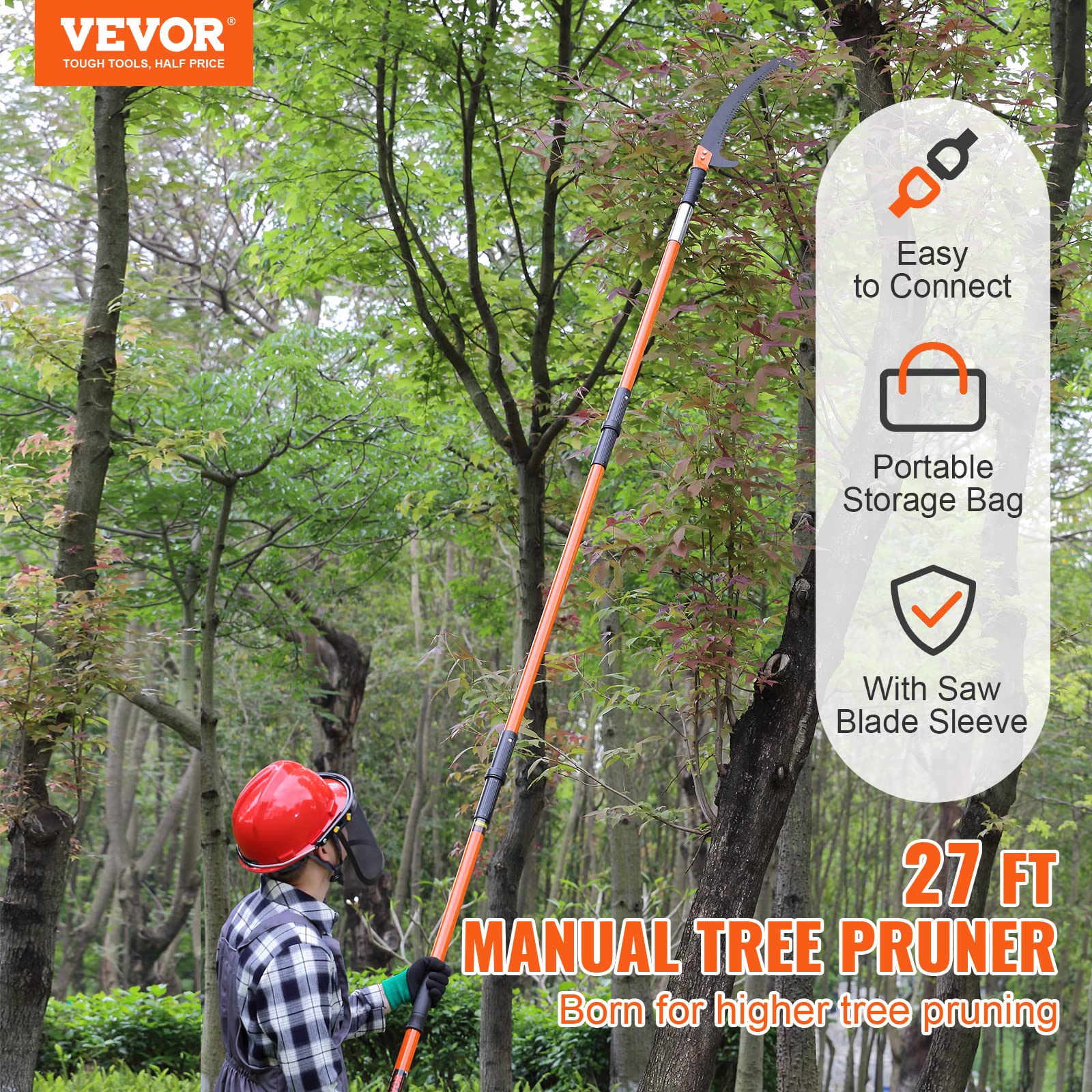 Foto 3 pulgar | Sierra De Pértiga Manual Vevor De 2,24 A 8,24 M Con 8 Mangos De Fibra De Vidrio - Venta Internacional.