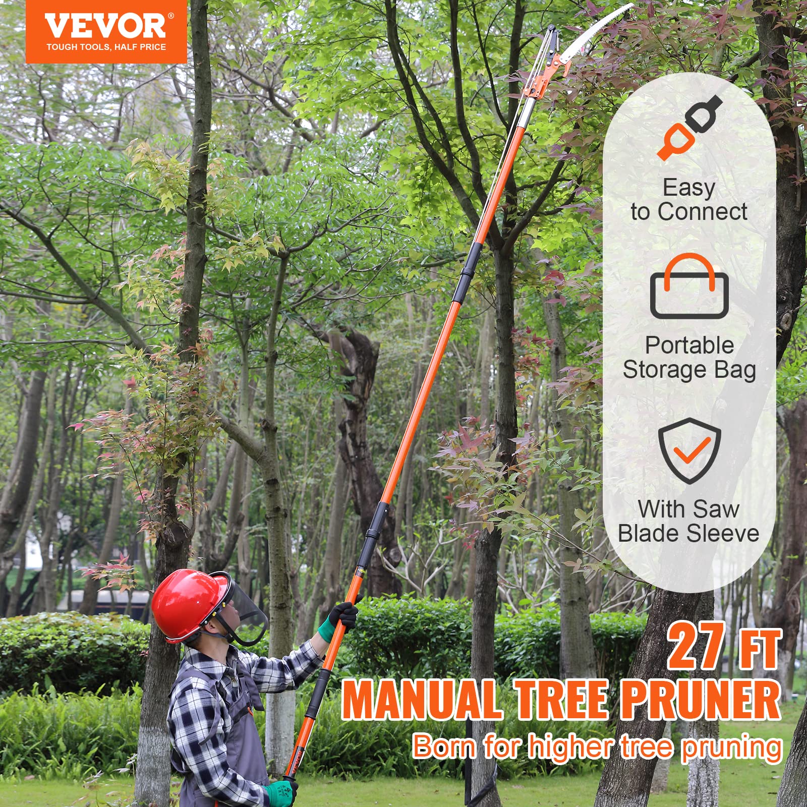 Foto 3 pulgar | Sierra De Pértiga Manual Vevor De 2,24 A 8,24 M Con 8 Mangos De Fibra De Vidrio - Venta Internacional.