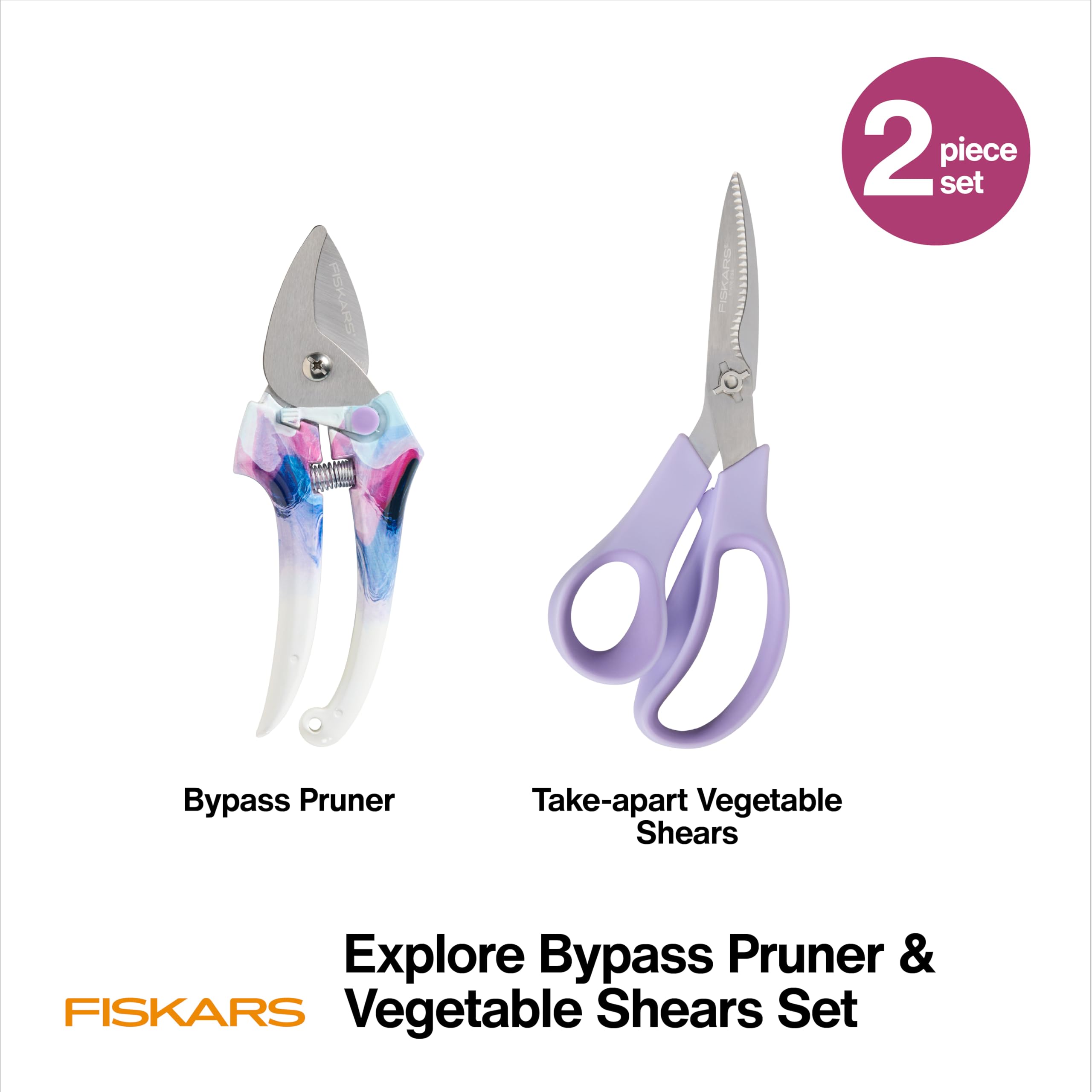 Foto 2 | Set De Tijeras De Podar Y Verduras Fiskars Explore Collection - Venta Internacional.