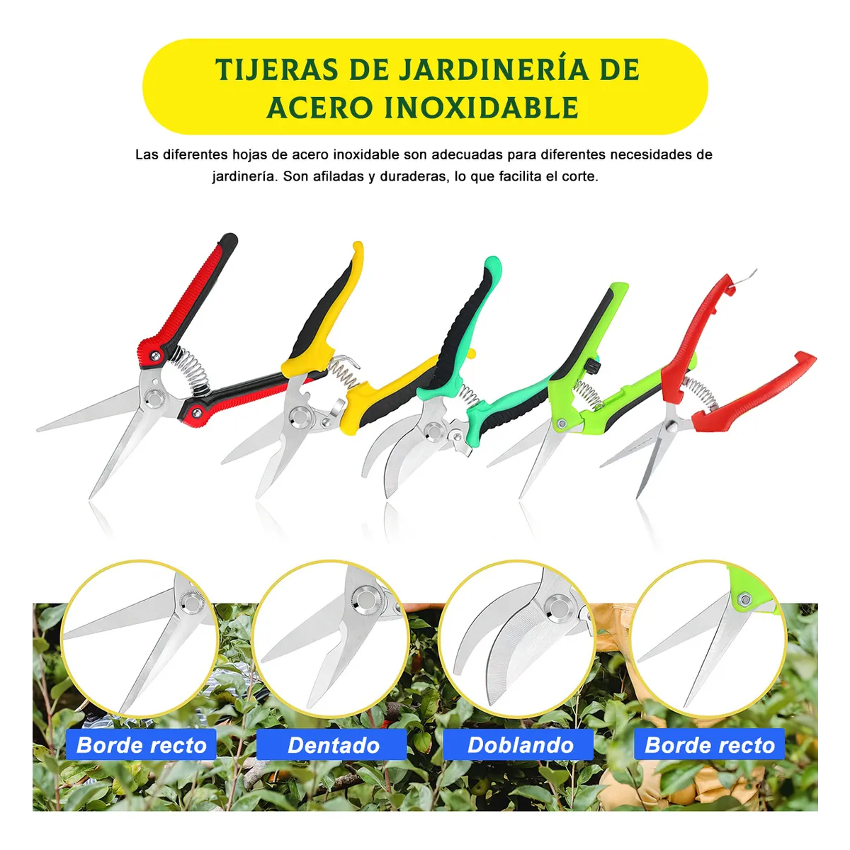 Foto 4 pulgar | Kit De Tijeras De Jardinería Para Podar Profesional Jardín Eo Safe Imports Esi-19748 Multicolor