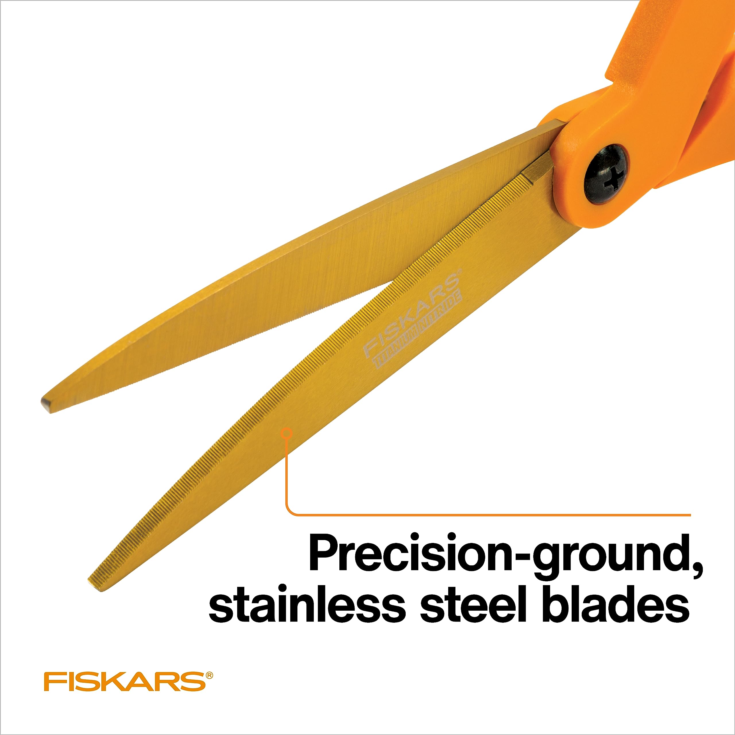 Foto 5 pulgar | Tijeras Shop Fiskars De Titanio Y Acero Inoxidable  23 Cm  Color Naranja - Venta Internacional.