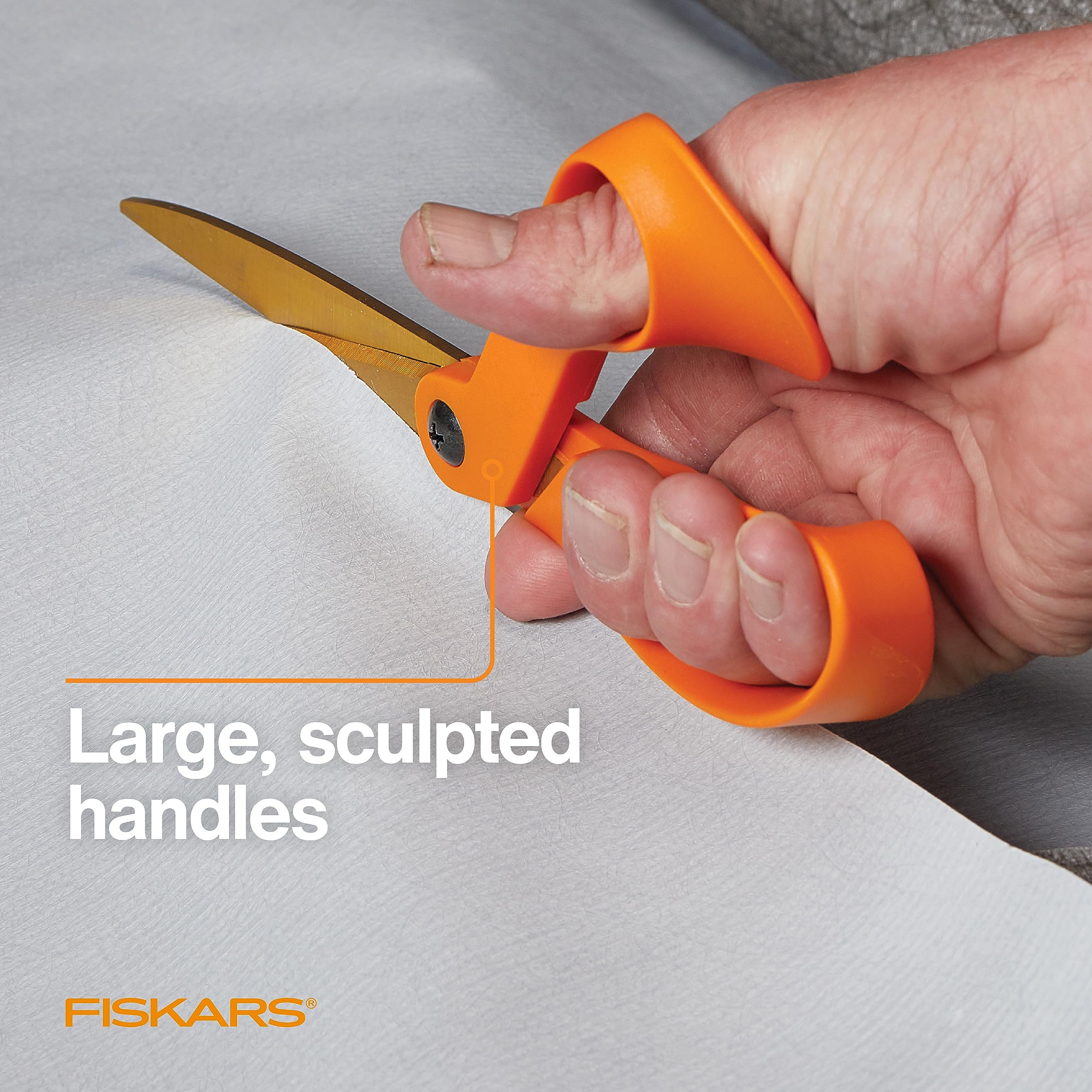 Foto 6 pulgar | Tijeras Shop Fiskars De Titanio Y Acero Inoxidable  23 Cm  Color Naranja - Venta Internacional.