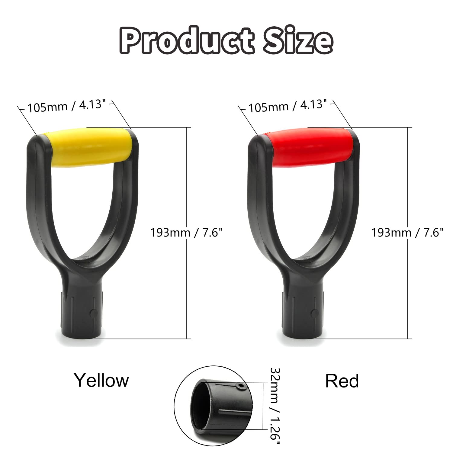 Foto 3 pulgar | Mango De Pala Mromax Shovel D Grip 32 Mm Pvc Amarillo-negro - Venta Internacional.