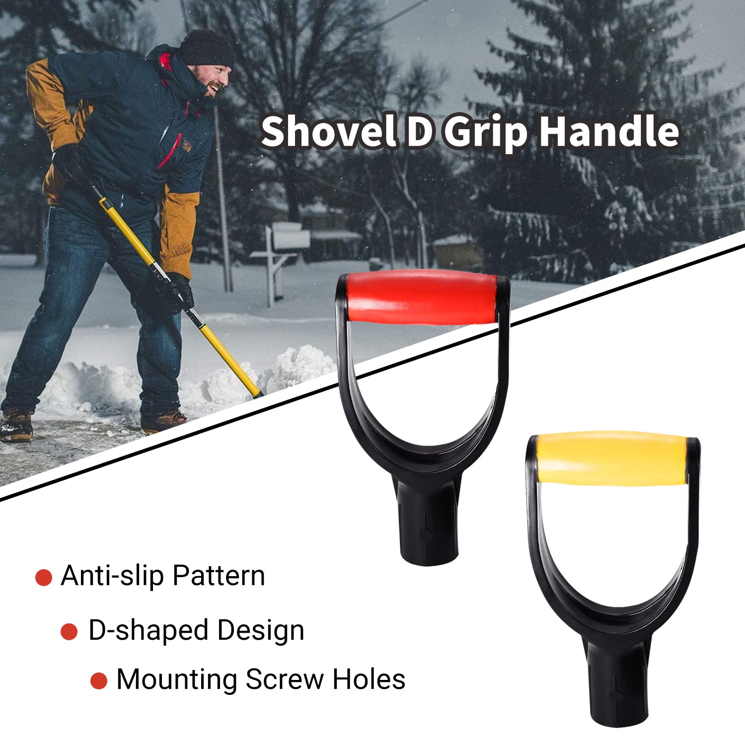 Foto 4 pulgar | Mango De Pala Mromax Shovel D Grip 32 Mm Pvc Amarillo-negro - Venta Internacional.