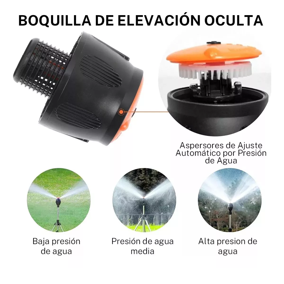 Foto 5 pulgar | Aspersor De Pie Telescópico Con Trípode Rotativo Para Irriga Plata