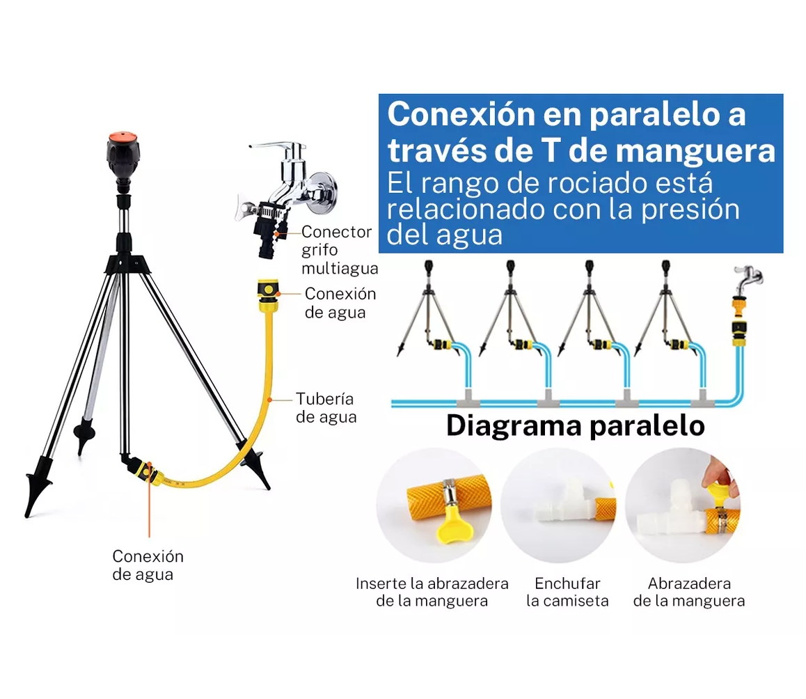 Foto 2 | Aspersor de Soporte Telescópico con Trípode de Riego