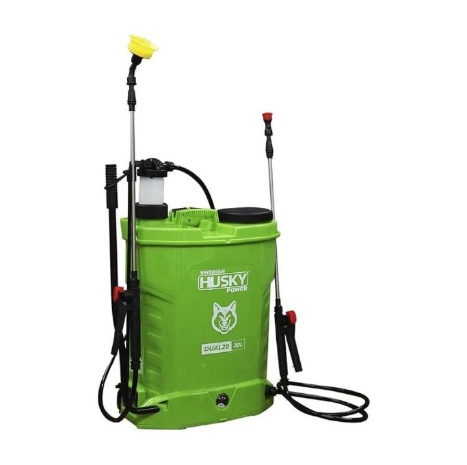 Fumigadora Husky Dual 20  Color Verde Eléctrica Y Manual 20l Dos Varillas