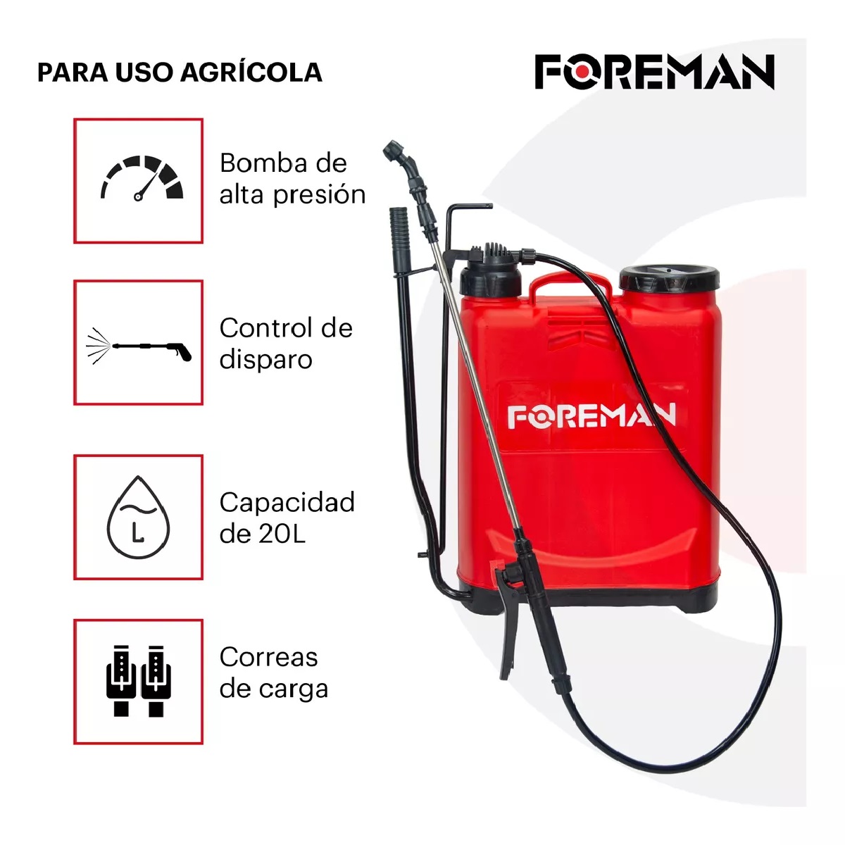 Foto 5 pulgar | Fumigador Rociador Manual De Mochila 20 Litros P/sanitizar