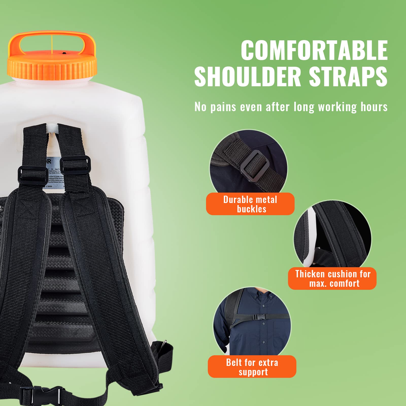 Foto 6 pulgar | Pulverizador Tipo Mochila Vevor, Funciona Con Pilas, 15 L, 0-6,2 Bar, 12 V, 8 Ah - Venta Internacional.