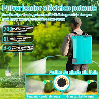 Foto 2 | Fumigadora Mochila Aspersora Eléctrica 20l Profesional Bomba Eo Safe Imports Esi-19845 Azul